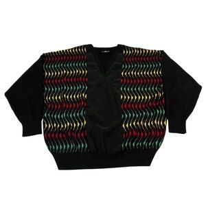 Vintage Tuscan Made in Italy Wool Sweater – Retro Colorblock Knit Pullover